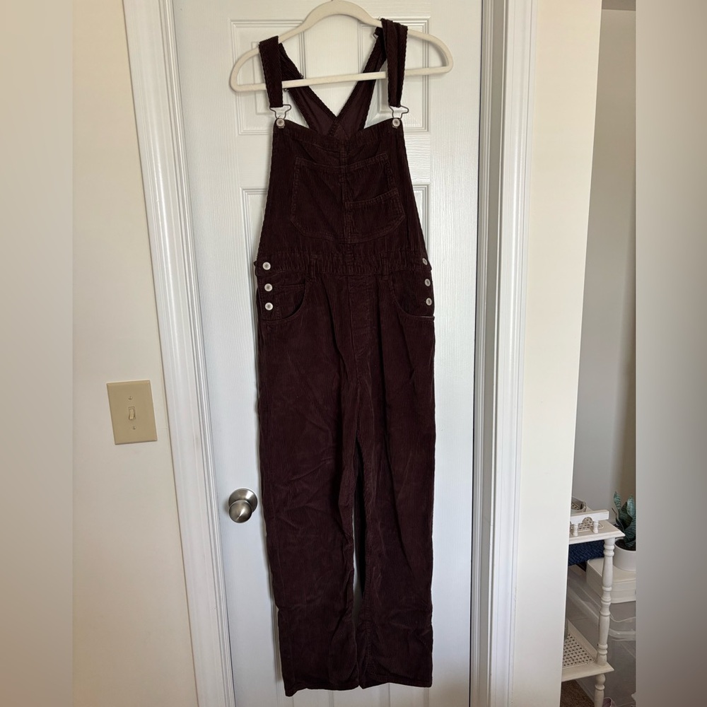We The Free Chocolate Corduroy Overalls